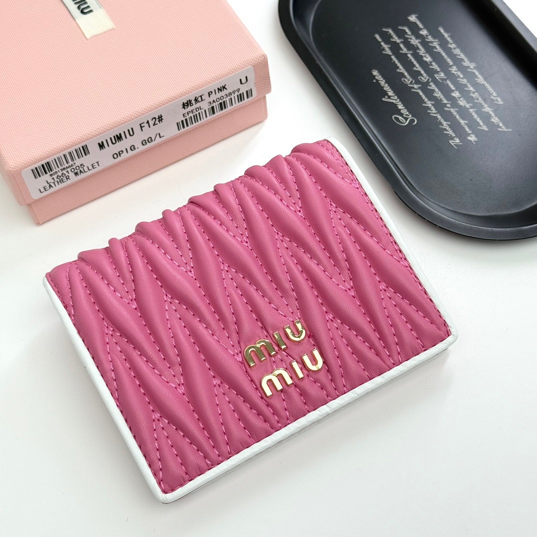 MIUMIU ミュウミュウ レザーウォレット プリントレザー ブルー - 画像 4