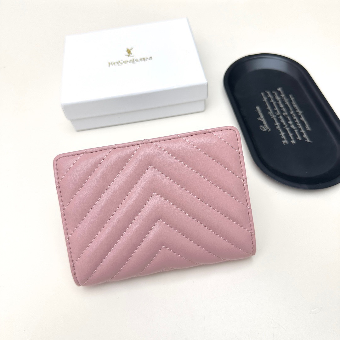 YSL イエスサンローラン 財布 ファスナー式 ポーチ カードケース ピンク - 画像 3