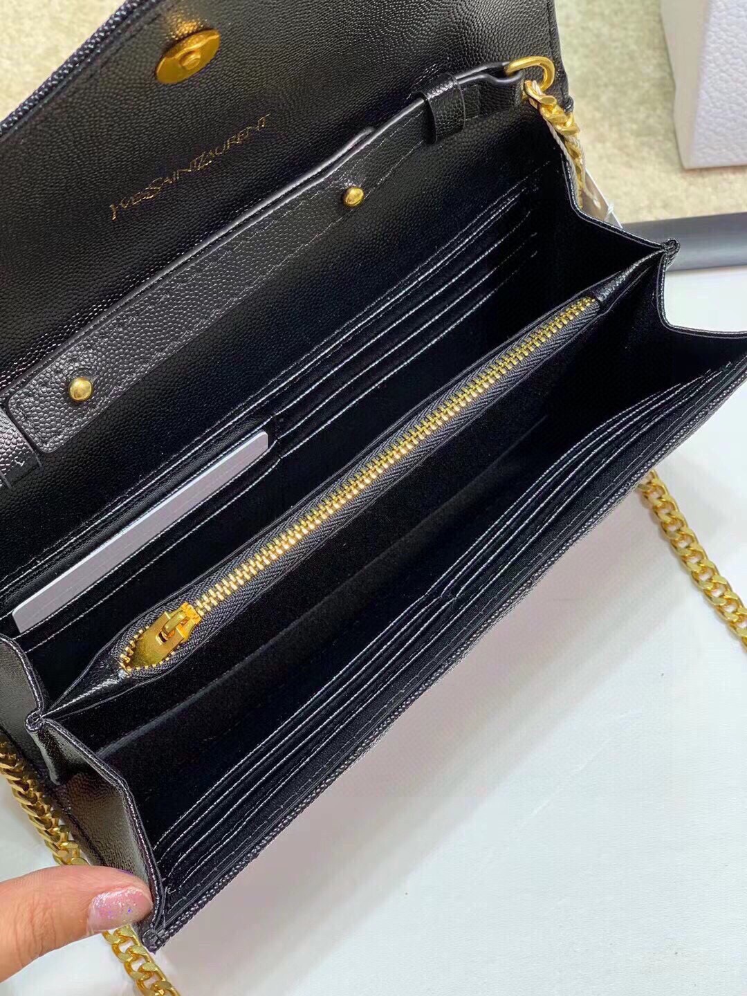 YSL エルメス ショルダーバッグ フェイク プリント ブラック - 画像 7