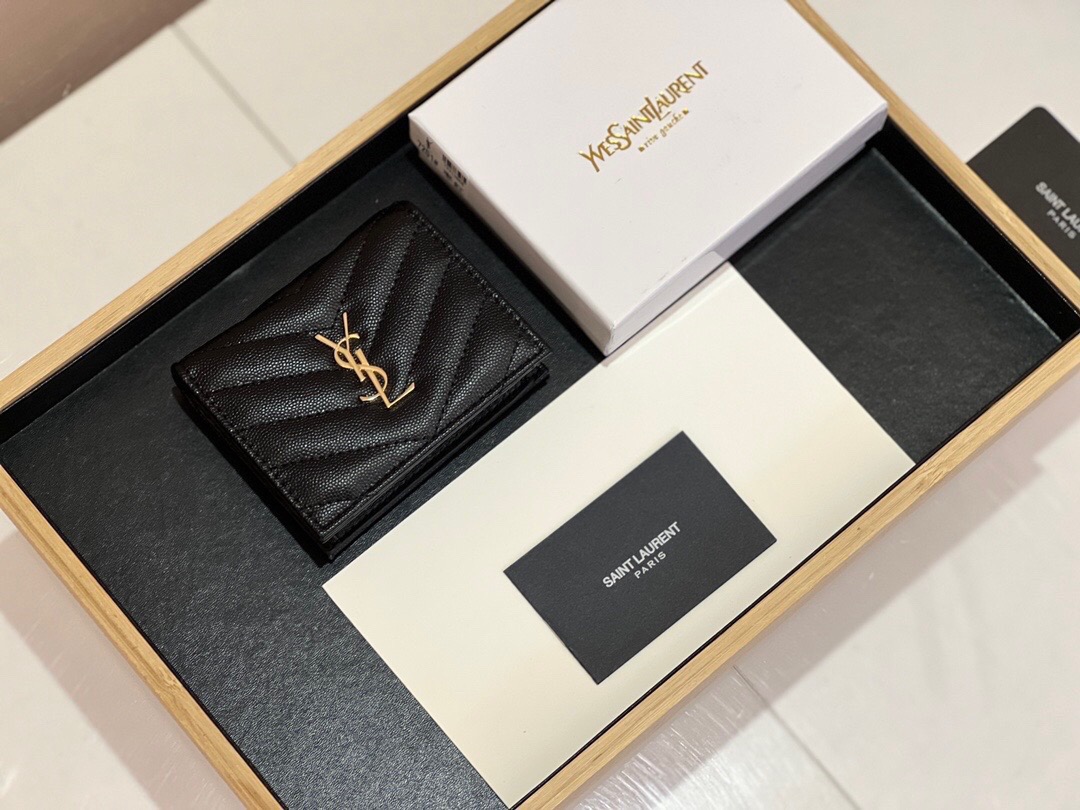 YSL サンローラン 財布 クアトロ ブラック レッド 35〜60全角文字 - 画像 2