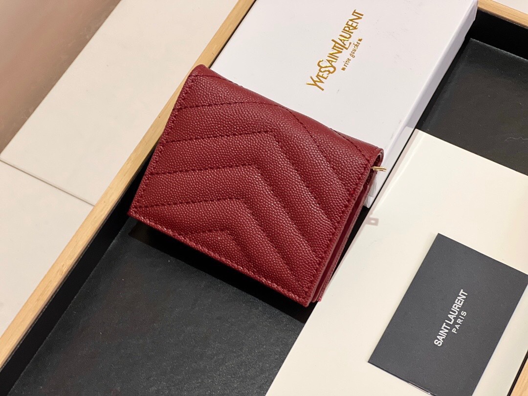 YSL サンローラン 財布 クアトロ ブラック レッド 35〜60全角文字 - 画像 4