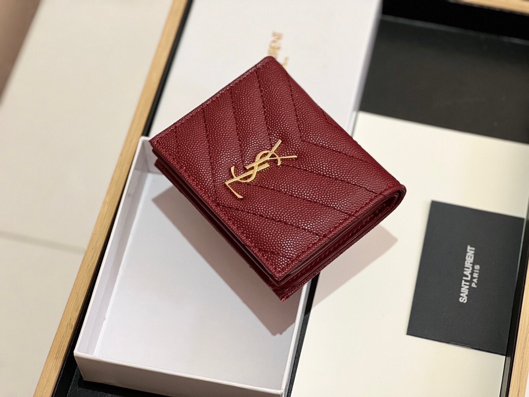 YSL サンローラン 財布 クアトロ ブラック レッド 35〜60全角文字 - 画像 5