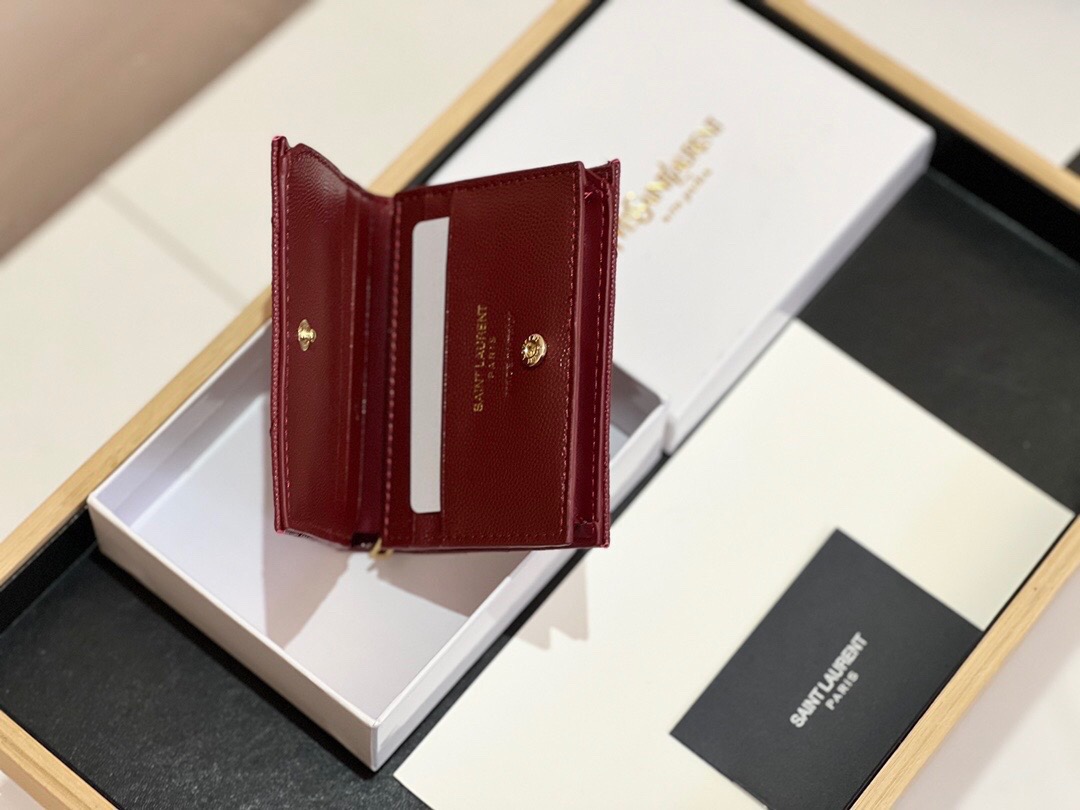 YSL サンローラン 財布 クアトロ ブラック レッド 35〜60全角文字 - 画像 6
