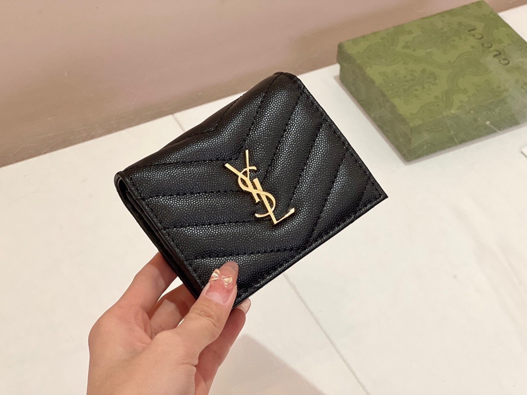 YSL サンローラン 財布 クアトロ ブラック レッド 35〜60全角文字 - 画像 7