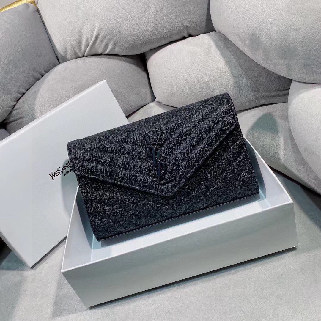 YSL ユニセックス ショルダーバッグ ボール纹 24x14 黒