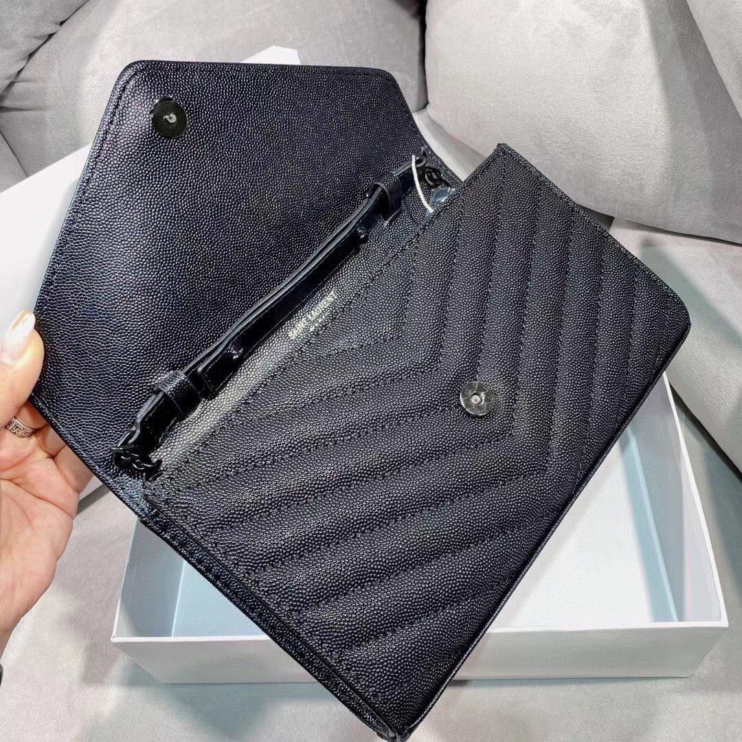 YSL ユニセックス ショルダーバッグ ボール纹 24x14 黒 - 画像 7