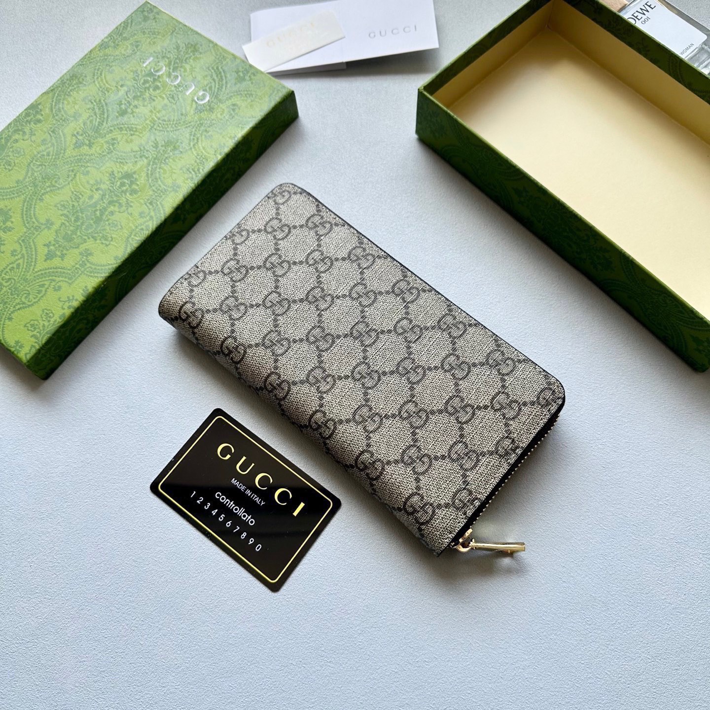 GUCCI グッチ 長財布 グッチ柄 本革 21x11cm ブラウン - 画像 3