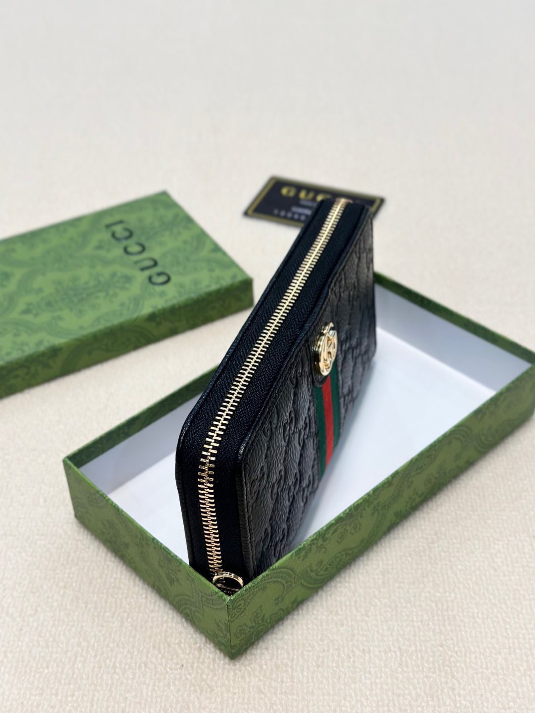GUCCI グッチ ロングジップ財布 本革 ロングウォレット ブラック - 画像 7