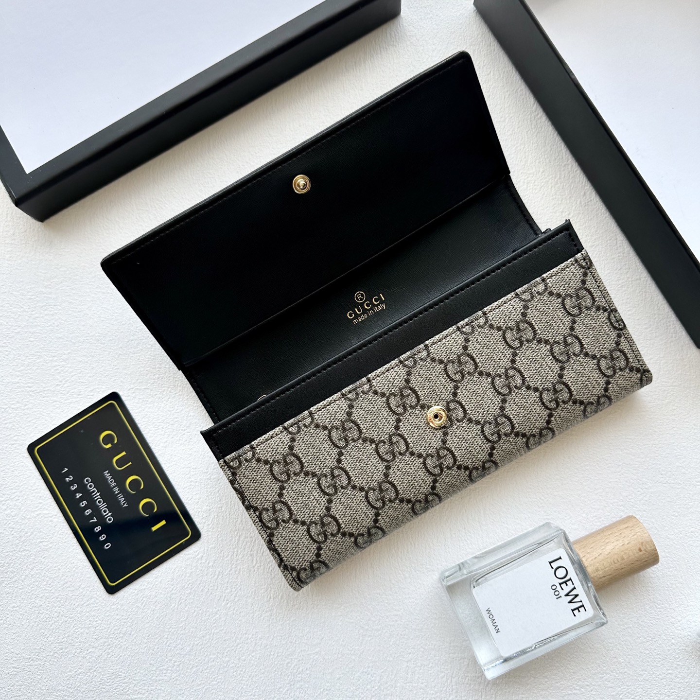 GUCCI グッチ 長財布 カードケース 黒 19x10cm 本革仕様 - 画像 7