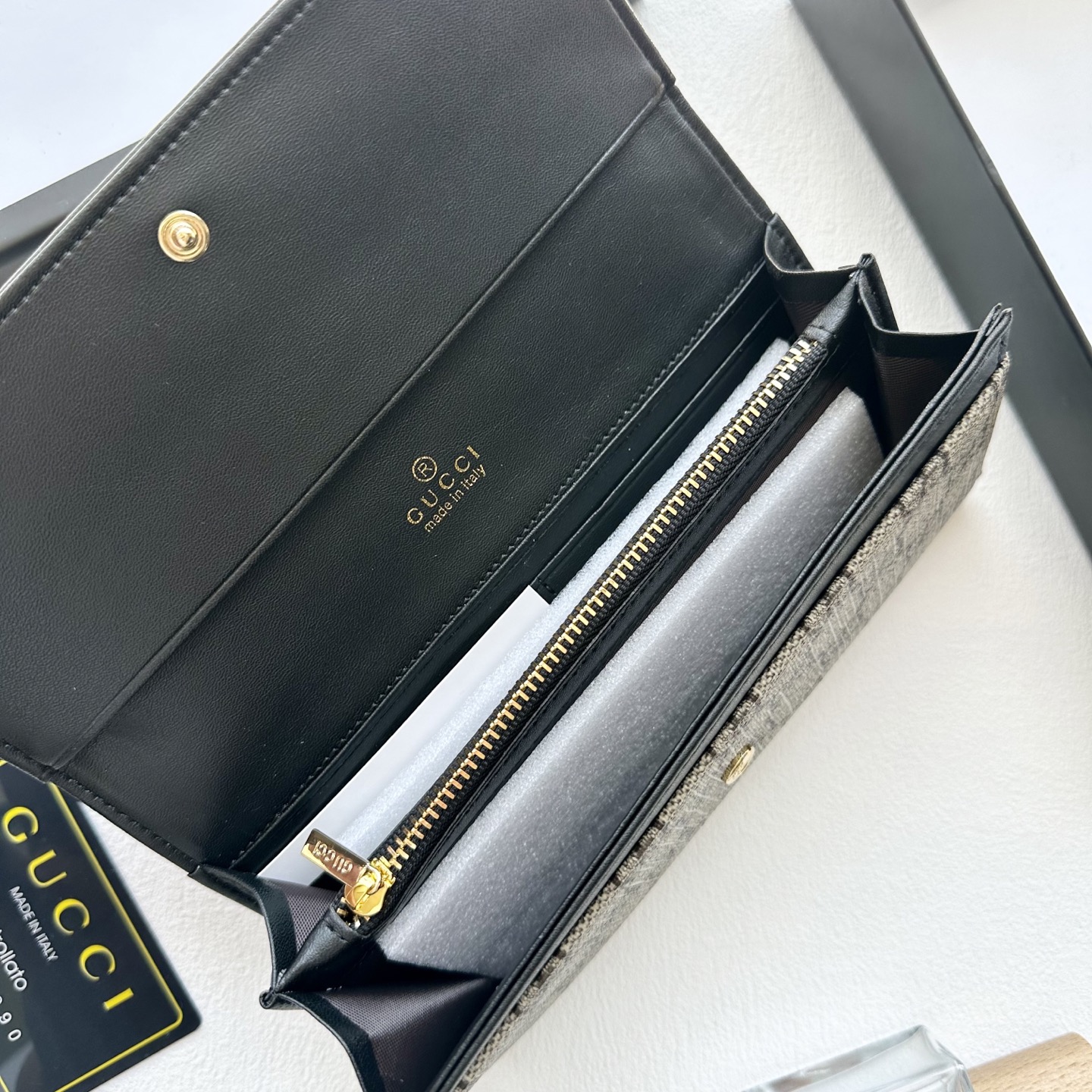 GUCCI グッチ 長財布 カードケース 黒 19x10cm 本革仕様 - 画像 8