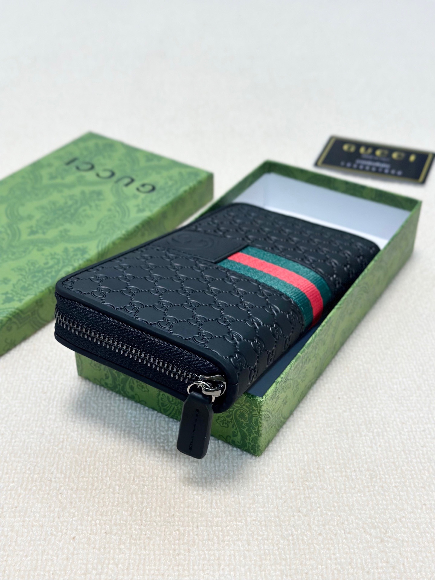 GUCCI グッチ ロングウォレット 長財布 黒 本革仕様 ジップアラウンド ミニ財布 - 画像 2