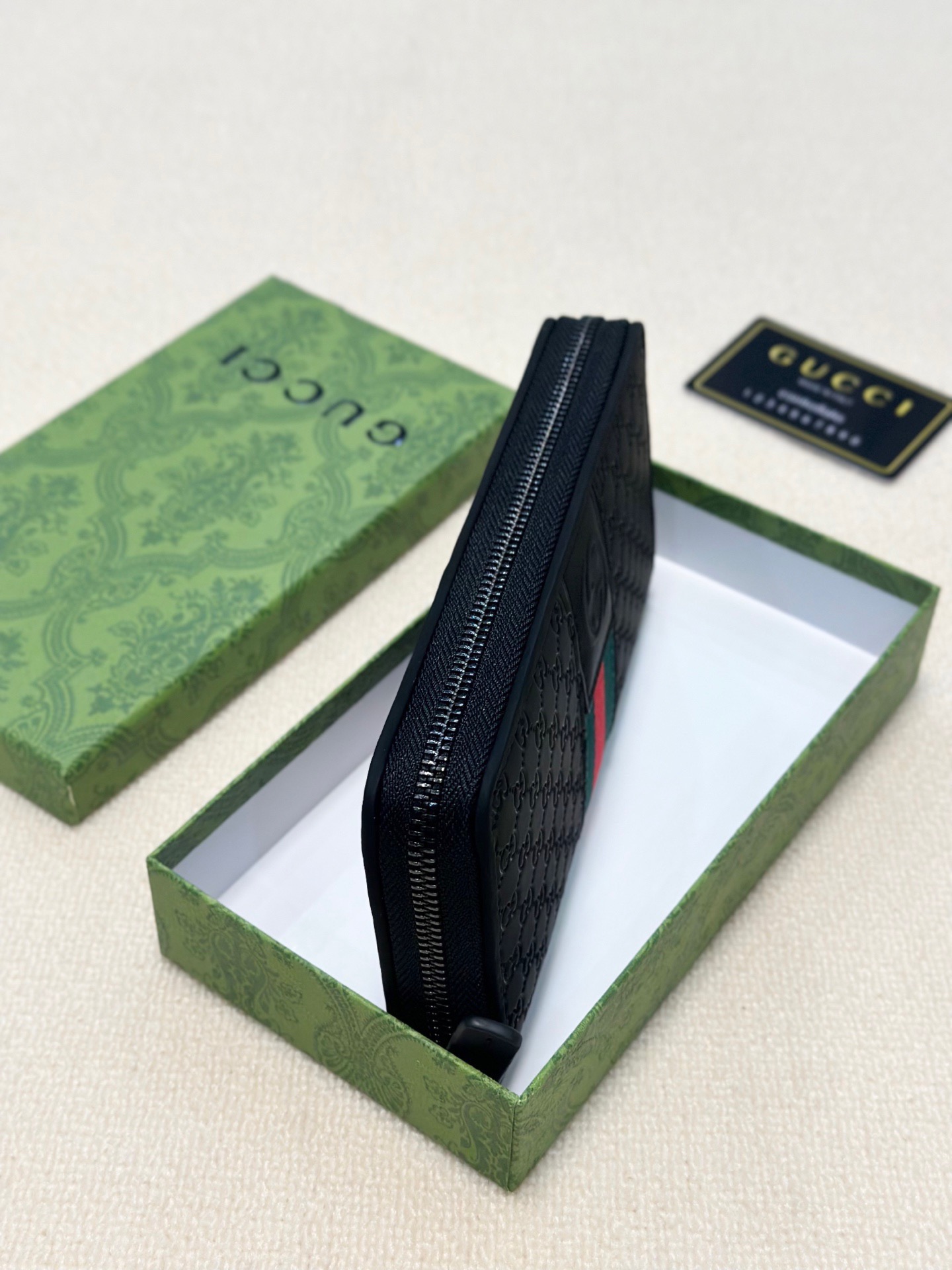 GUCCI グッチ ロングウォレット 長財布 黒 本革仕様 ジップアラウンド ミニ財布 - 画像 7