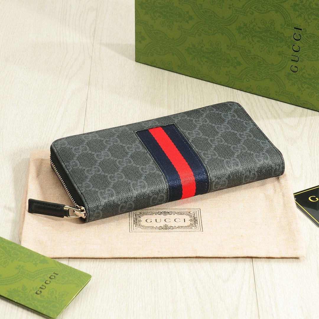 GUCCI グッチ ロングジップ アウトレット ブラック/ネイビー - 画像 4