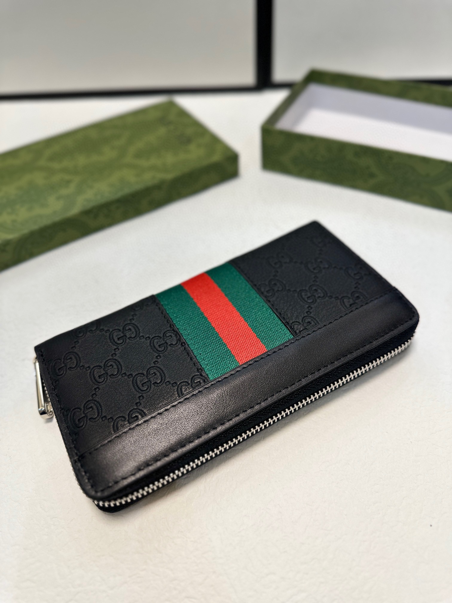 GUCCI グッチ ウォレット 長財布 黒 本革 メンズ 21x11cm - 画像 3