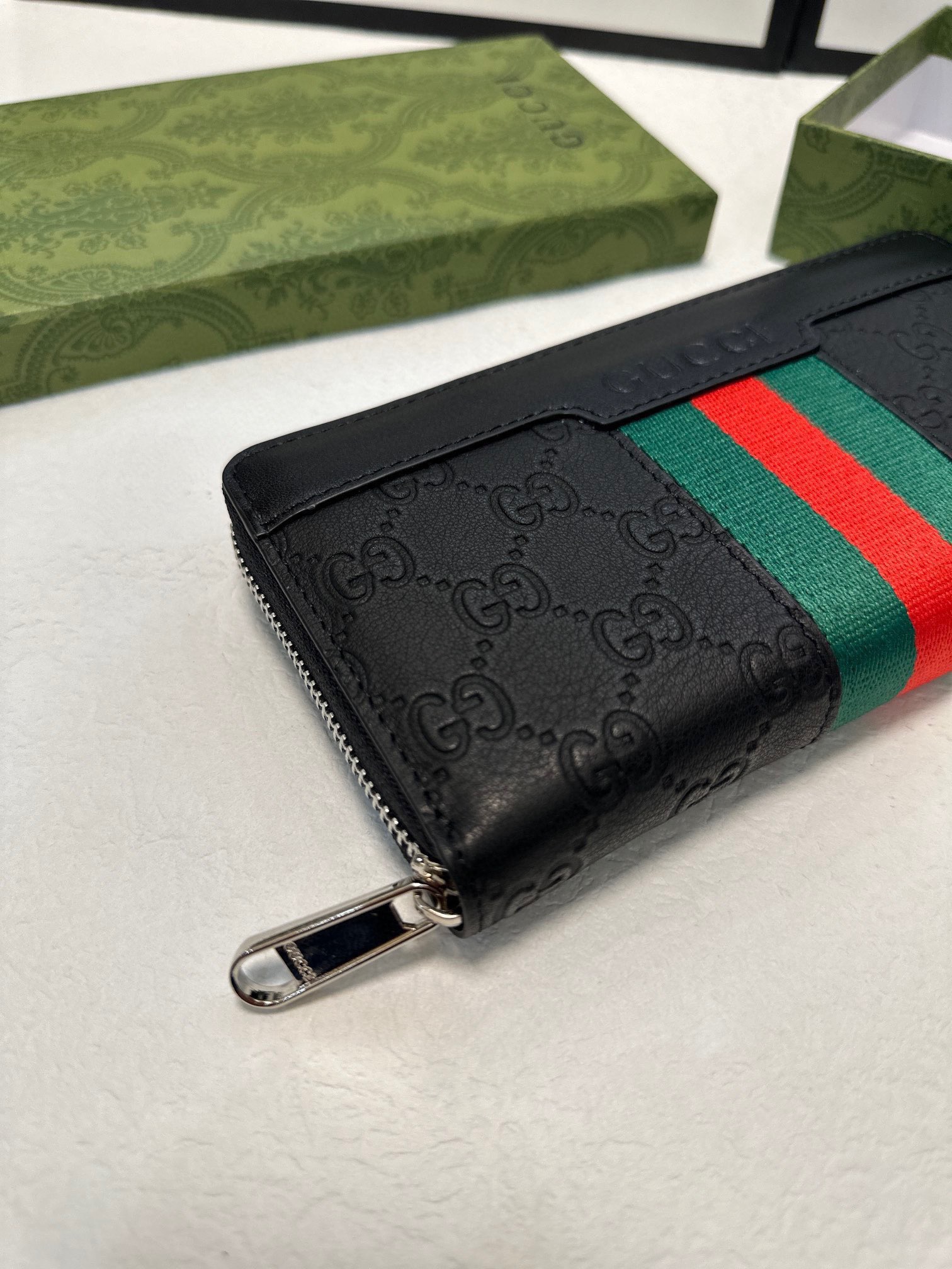 GUCCI グッチ ウォレット 長財布 黒 本革 メンズ 21x11cm - 画像 4