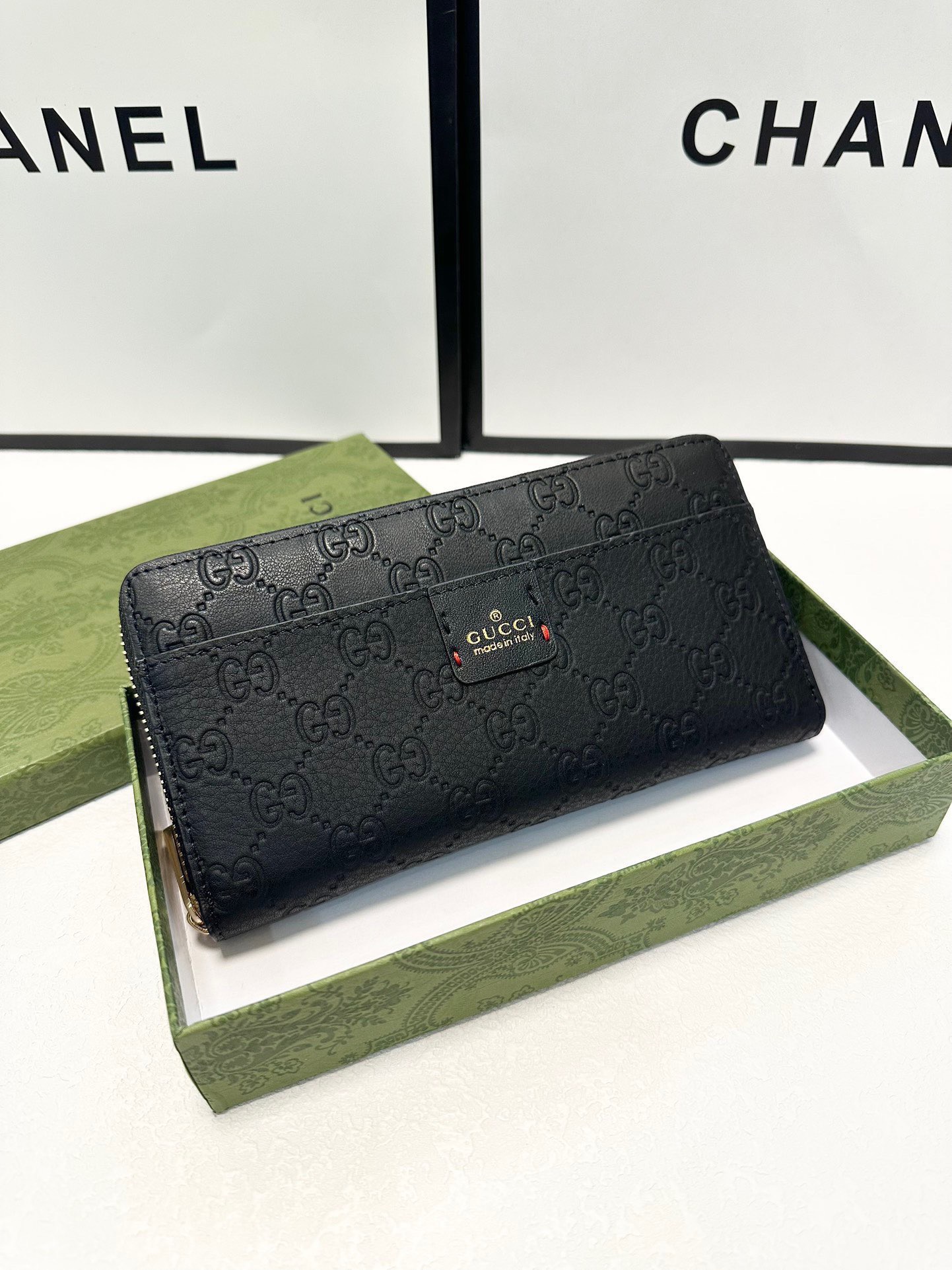 GUCCI グッチ 長財布 メンズ ザイオン ブラック