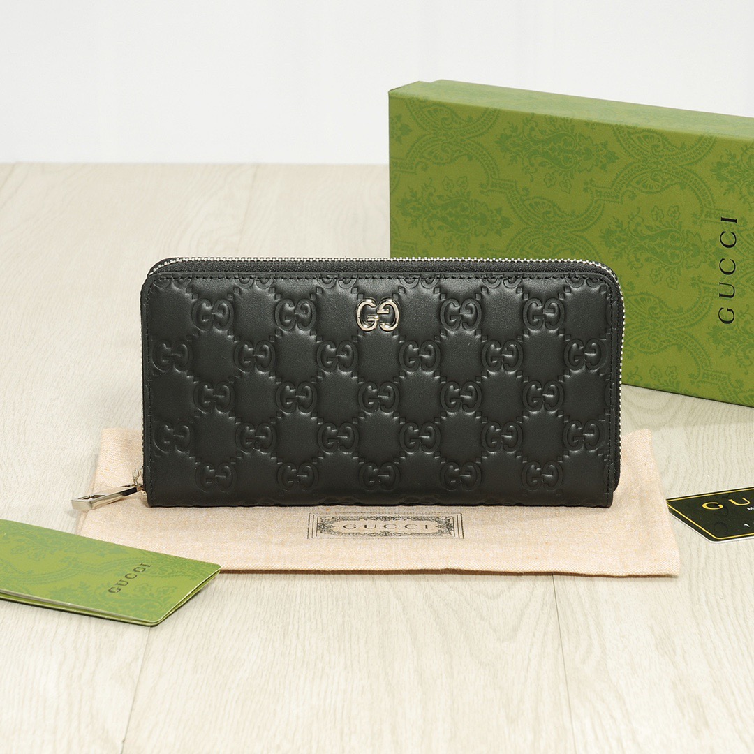 GUCCI グッチ ロングジップ长財布 古奇 メンズ レディース ブラック