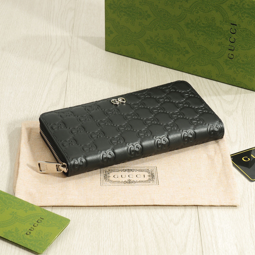 GUCCI グッチ ロングジップ长財布 古奇 メンズ レディース ブラック - 画像 4