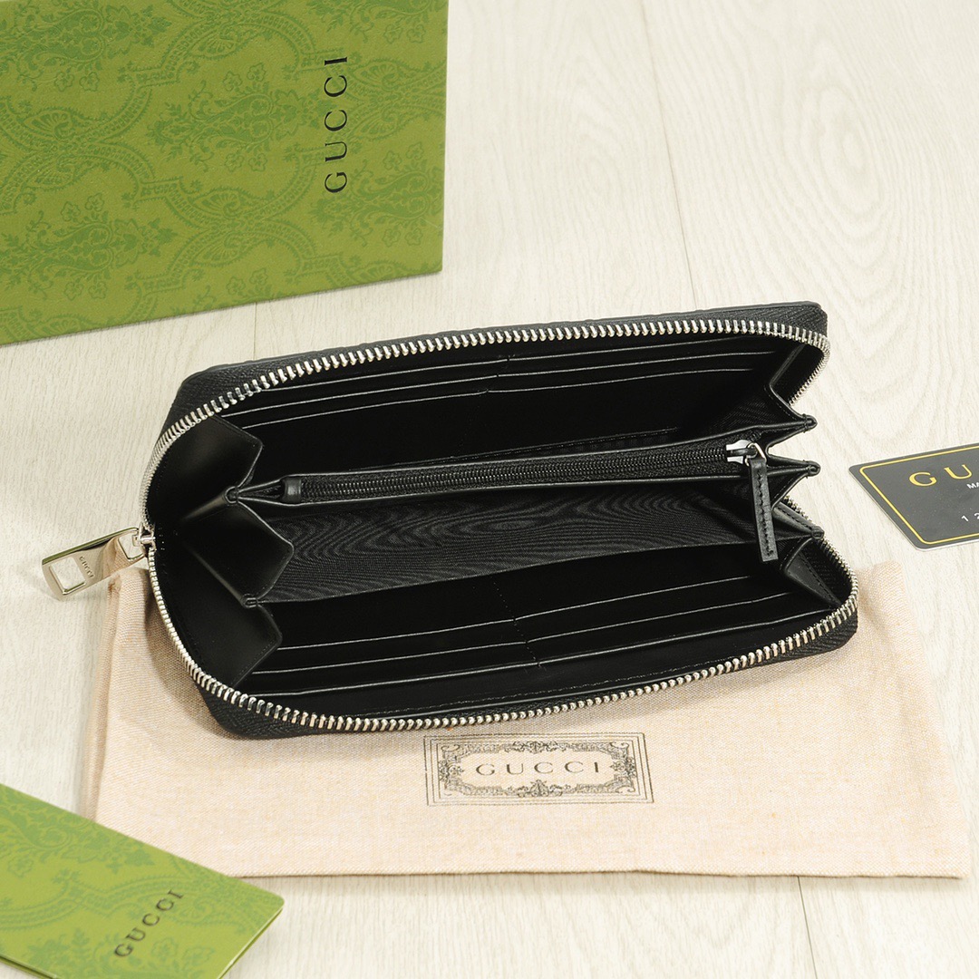 GUCCI グッチ ロングジップ长財布 古奇 メンズ レディース ブラック - 画像 7