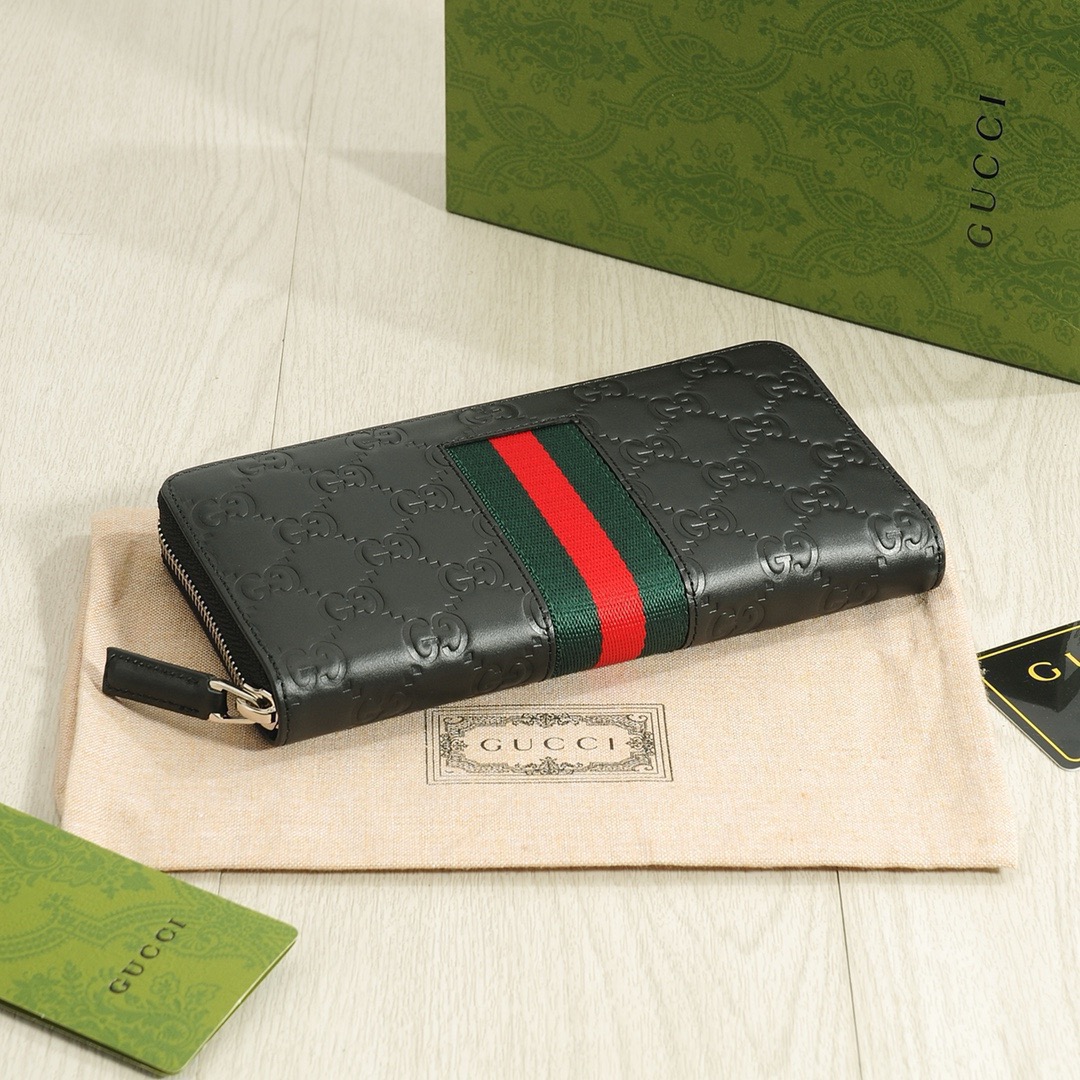 GUCCI グッチ 長財布 グッチ柄 レザー ブラック - 画像 4