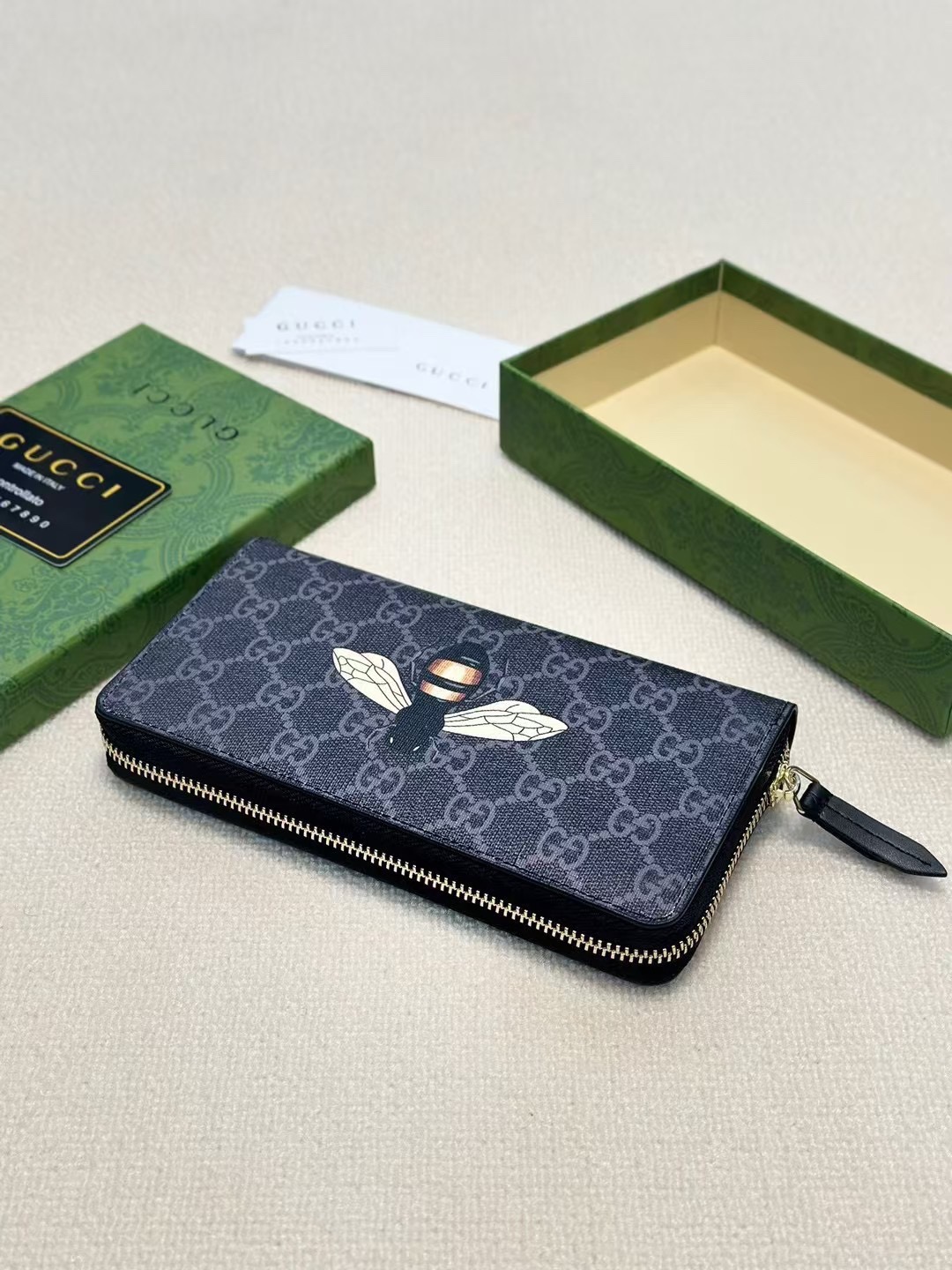 GUCCI グッチ グッチ ロングジップ財布 ブラック ブラウン 全2色 - 画像 6