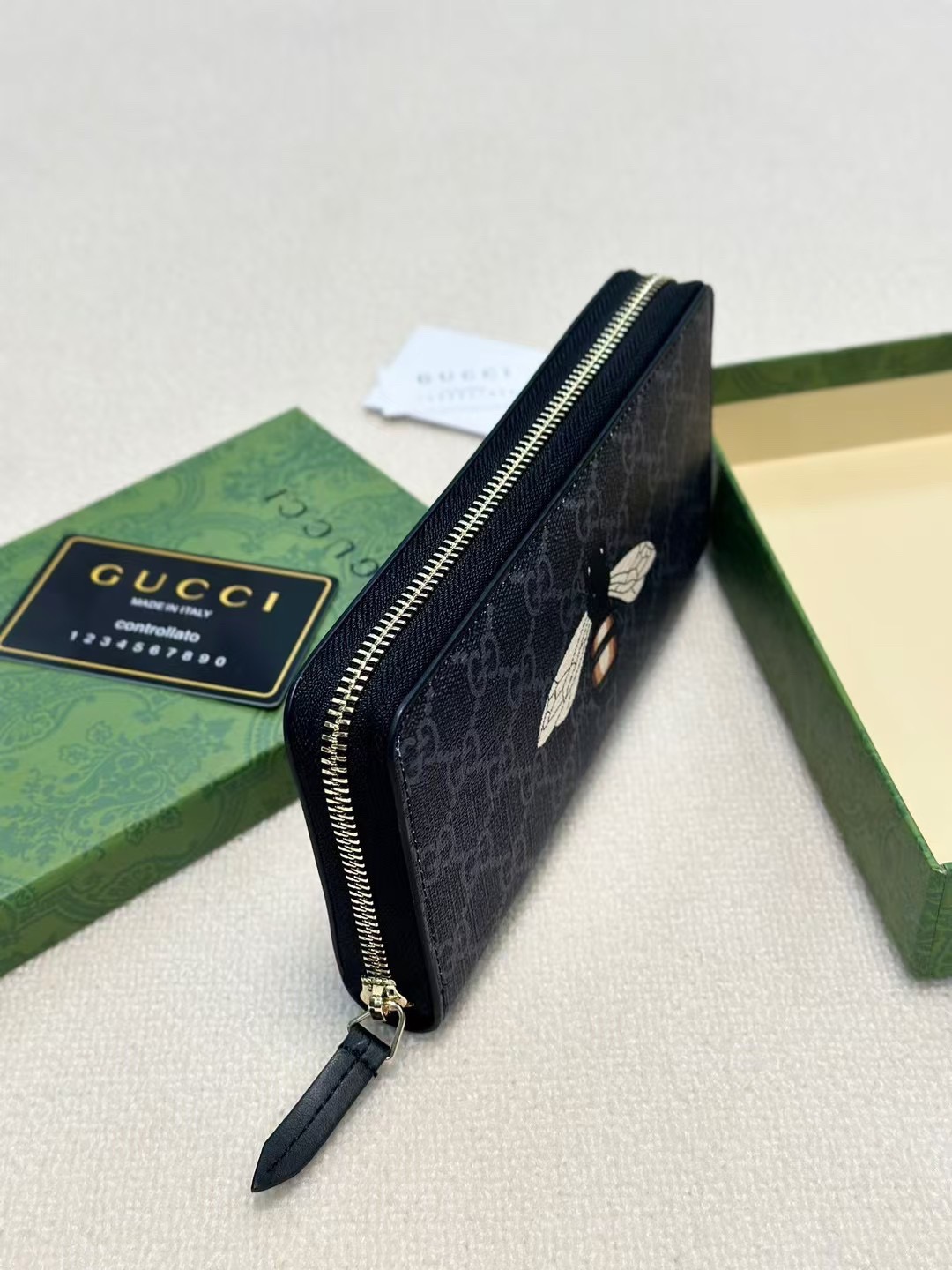 GUCCI グッチ グッチ ロングジップ財布 ブラック ブラウン 全2色 - 画像 8