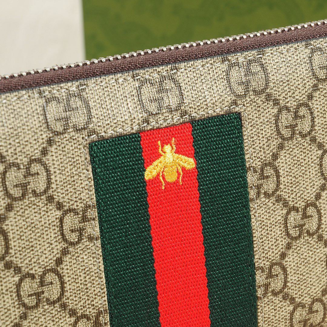 GUCCI グッチ グッチ ソフトレザー ロングジップ財布 21x11cm キャンバス メンズ トートバッグ - 画像 5