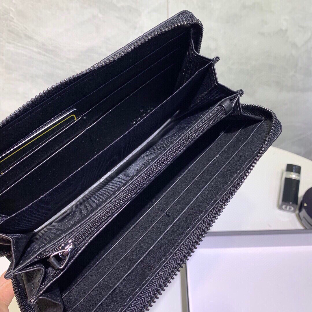 GUCCI グッチ 長財布 ブラック 本革仕様 磨砂牛革 ファスナー式 - 画像 9
