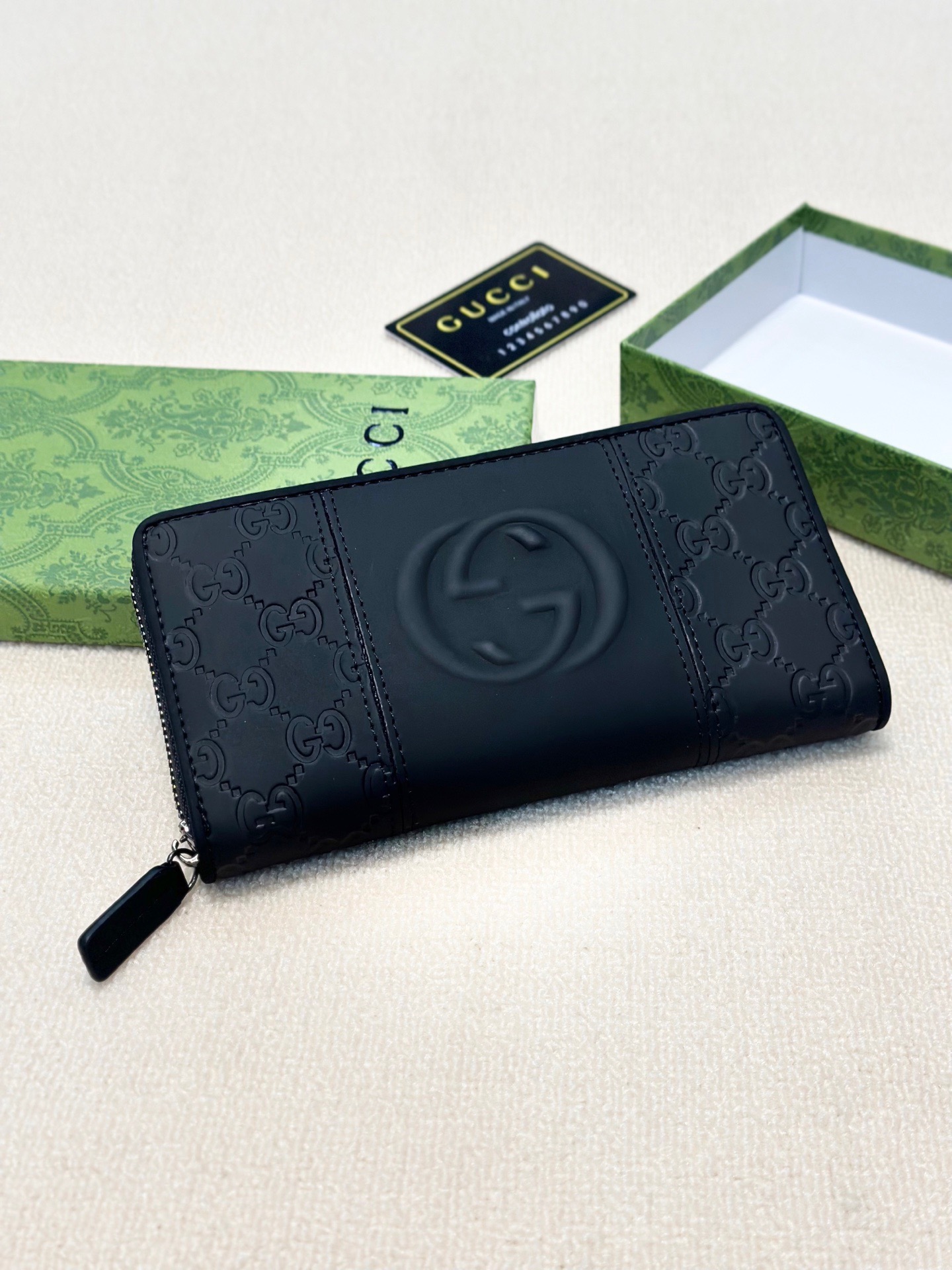 GUCCI グッチ ウォレット ロングジッパー 黒 - 画像 4