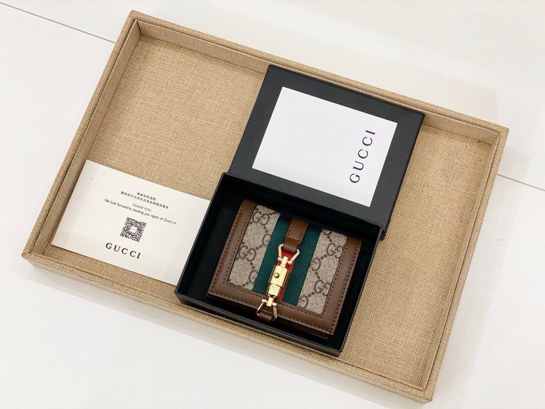 GUCCI グッチ 財布 コンパクト 折り財布 本革仕様 カード収納 ブラウン - 画像 3