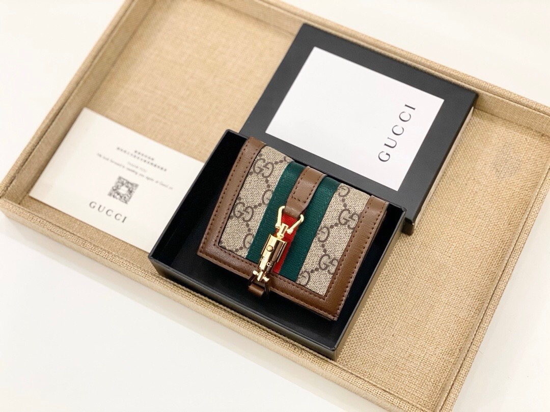 GUCCI グッチ 財布 コンパクト 折り財布 本革仕様 カード収納 ブラウン - 画像 8