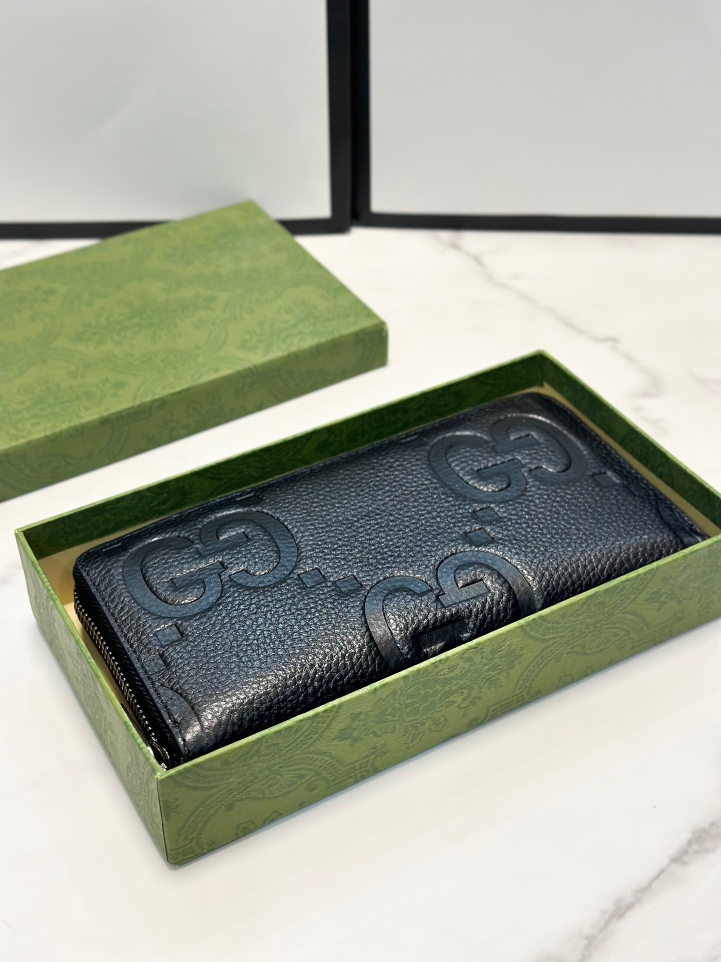 GUCCI グッチ 長財布 ファスナー 19x10 黒 - 画像 3