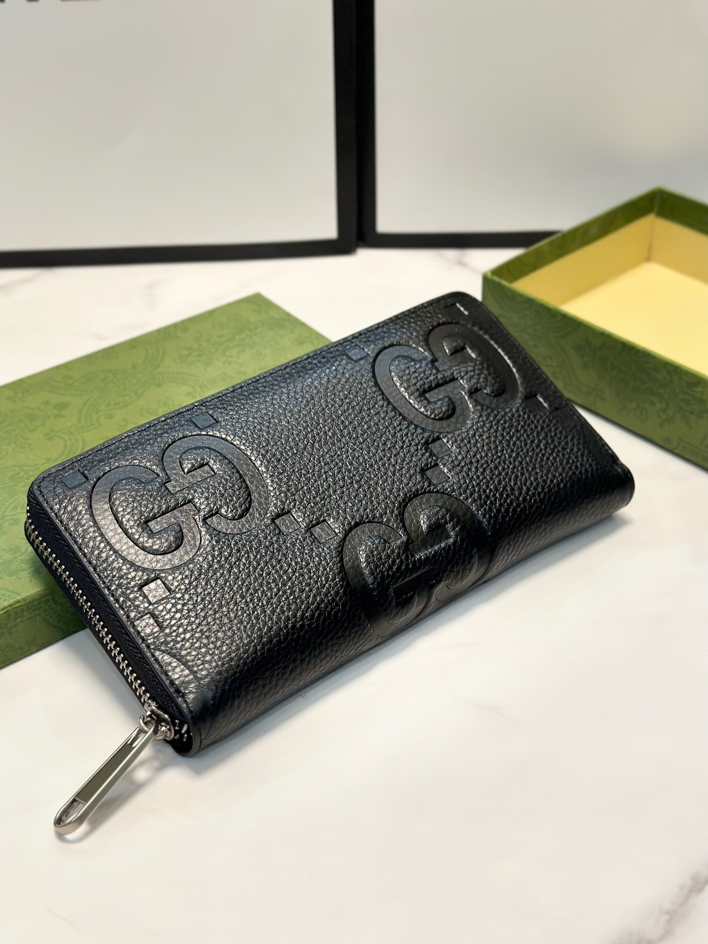 GUCCI グッチ 長財布 ファスナー 19x10 黒 - 画像 6