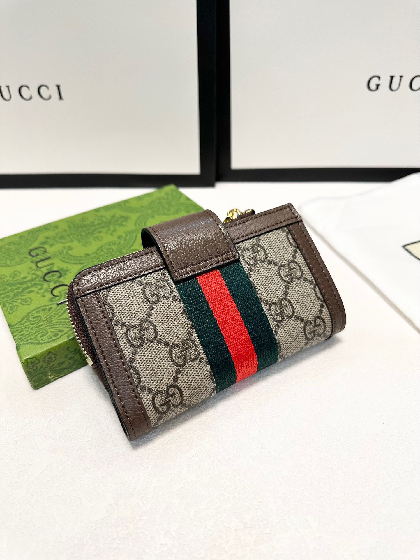 GUCCI グッチ 財布 短財布 ワンショルダー ファスナー チェーン 本革仕様 ブラウン - 画像 7