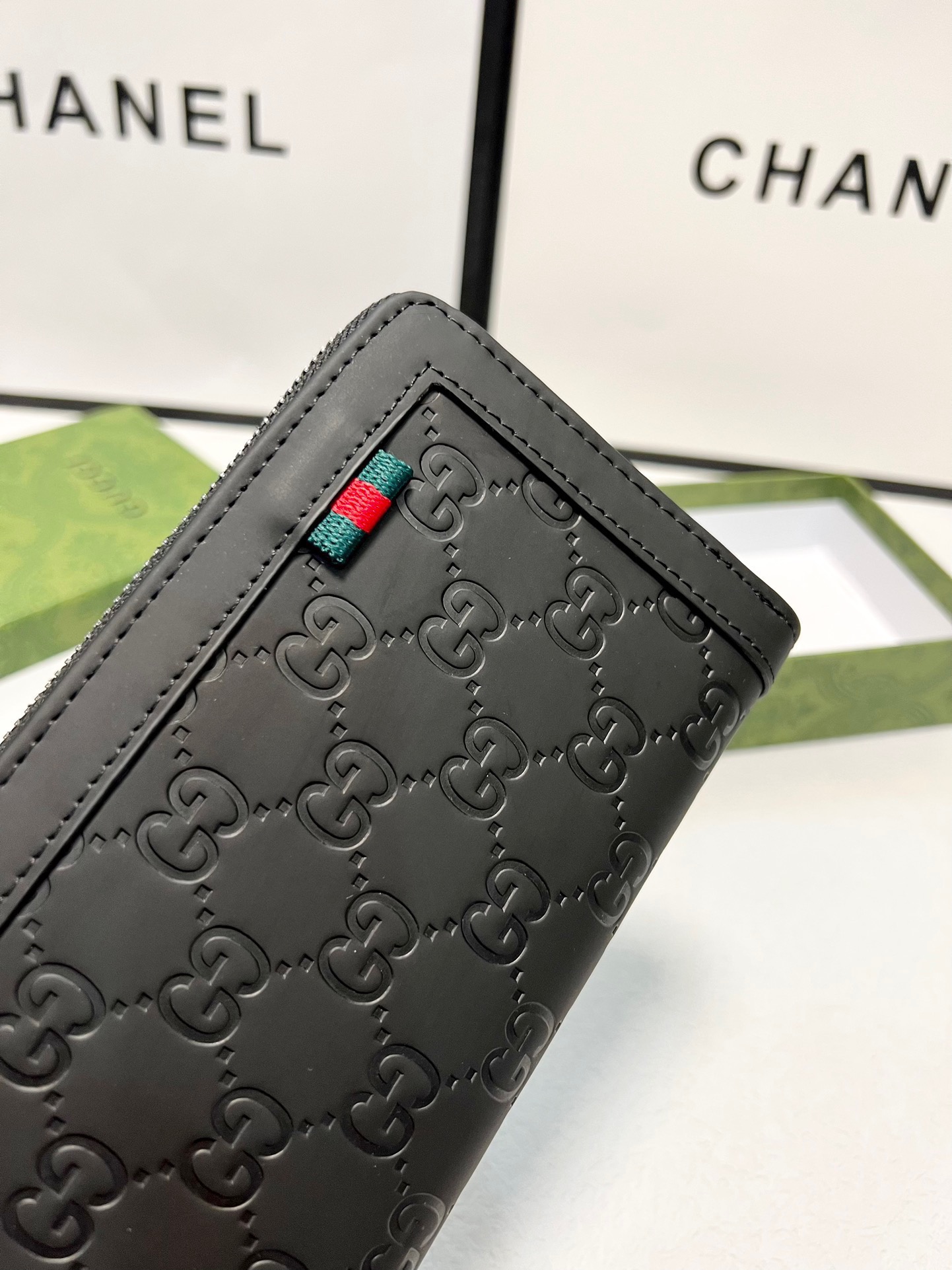 GUCCI グッチ 長財布 ラウンドファスナー 黒 本革仕様 - 画像 5