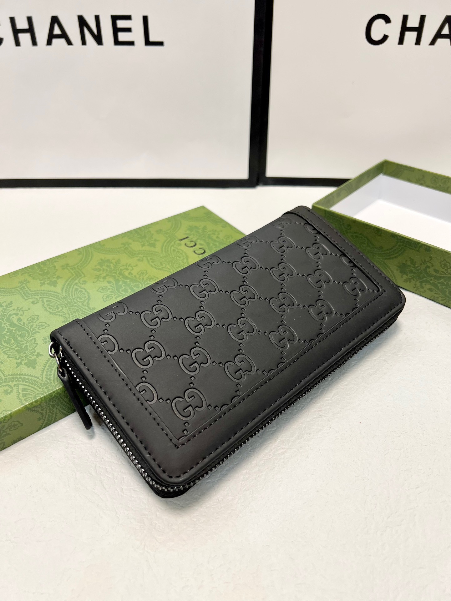 GUCCI グッチ 長財布 ラウンドファスナー 黒 本革仕様 - 画像 7