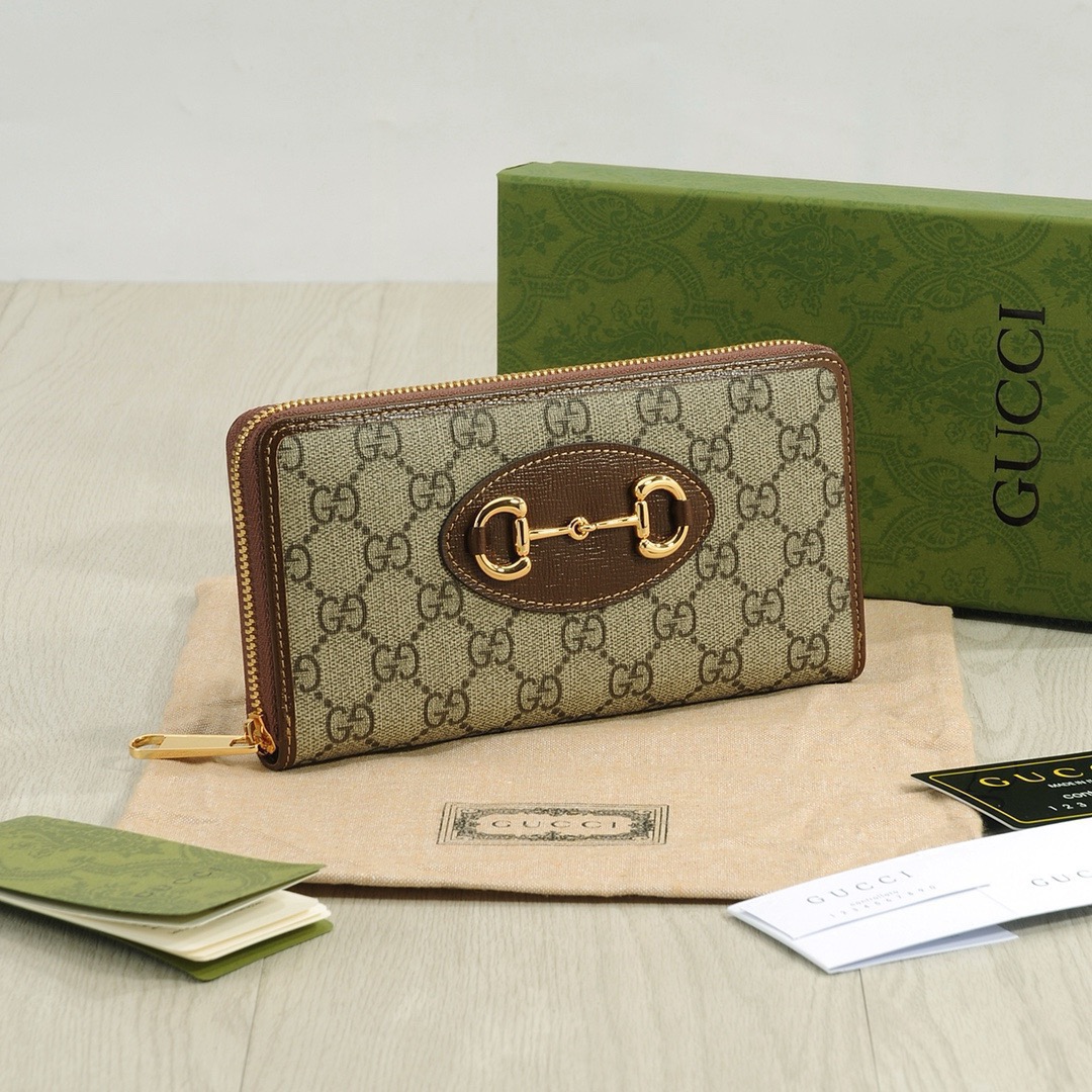 GUCCI グッチ 長財布 ロングジップ-around ベージュ ブラウン - 画像 3