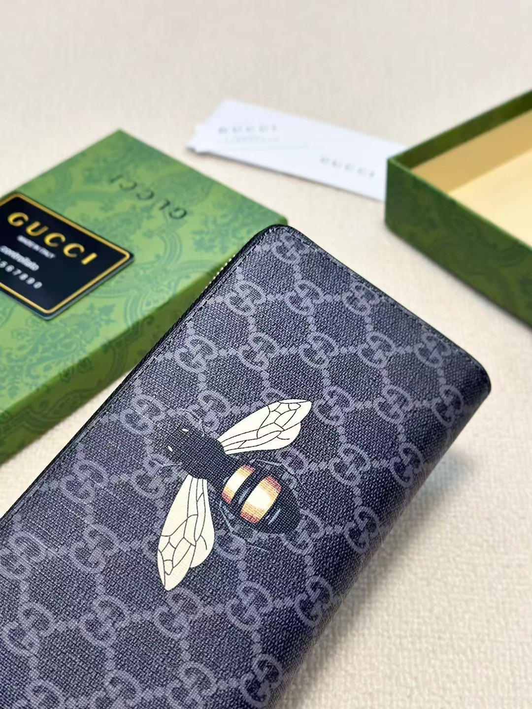 GUCCI グッチ ロングジップウォレット ブラック カフェ メンズ用 長財布 - 画像 5