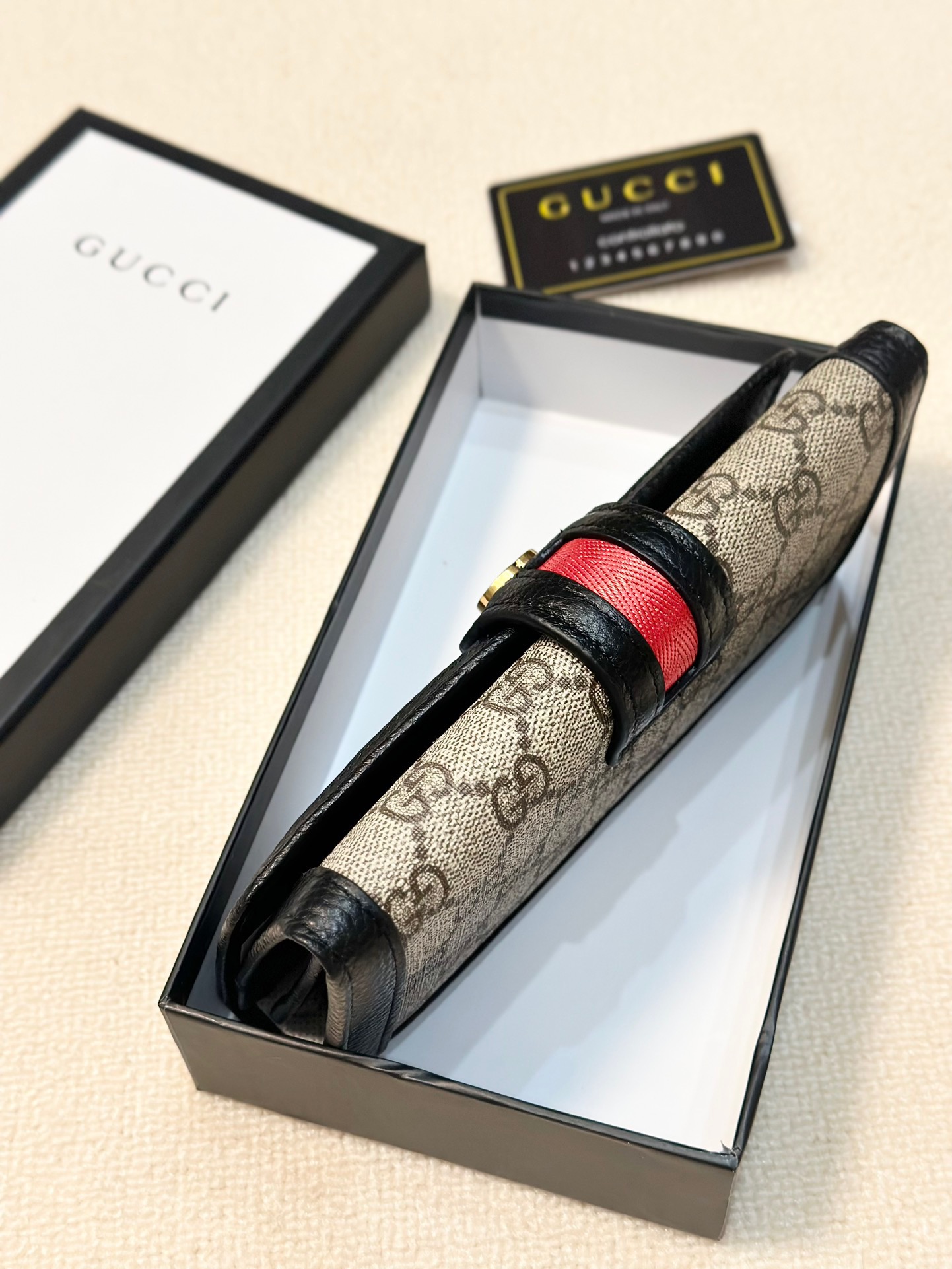 GUCCI グッチ 二つ折り財布 P95 ブラック ファスナー - 画像 4