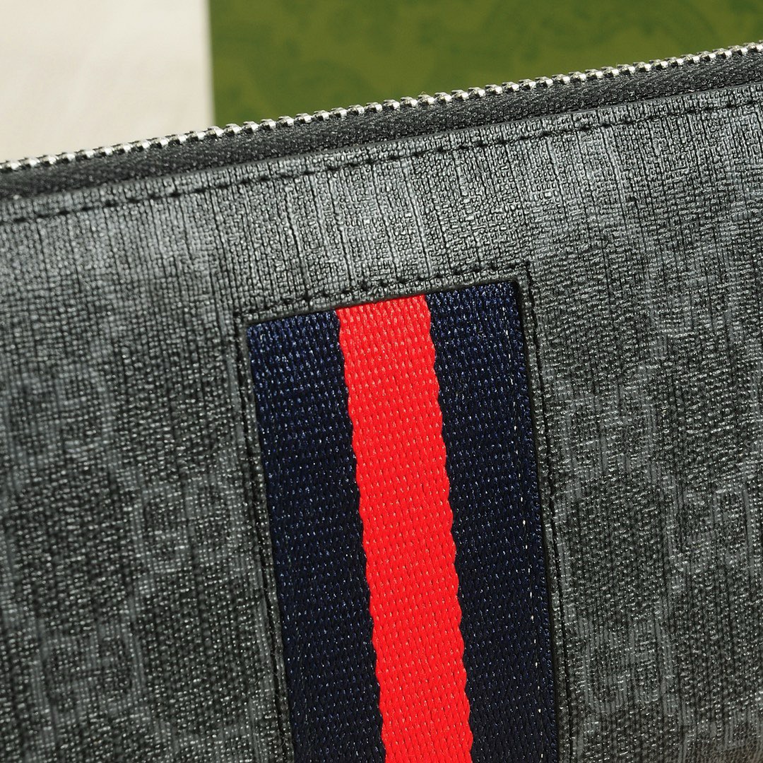 GUCCI グッチ グッチ ロングウォレット ウォレット ブラック レッド 21x11cm - 画像 5