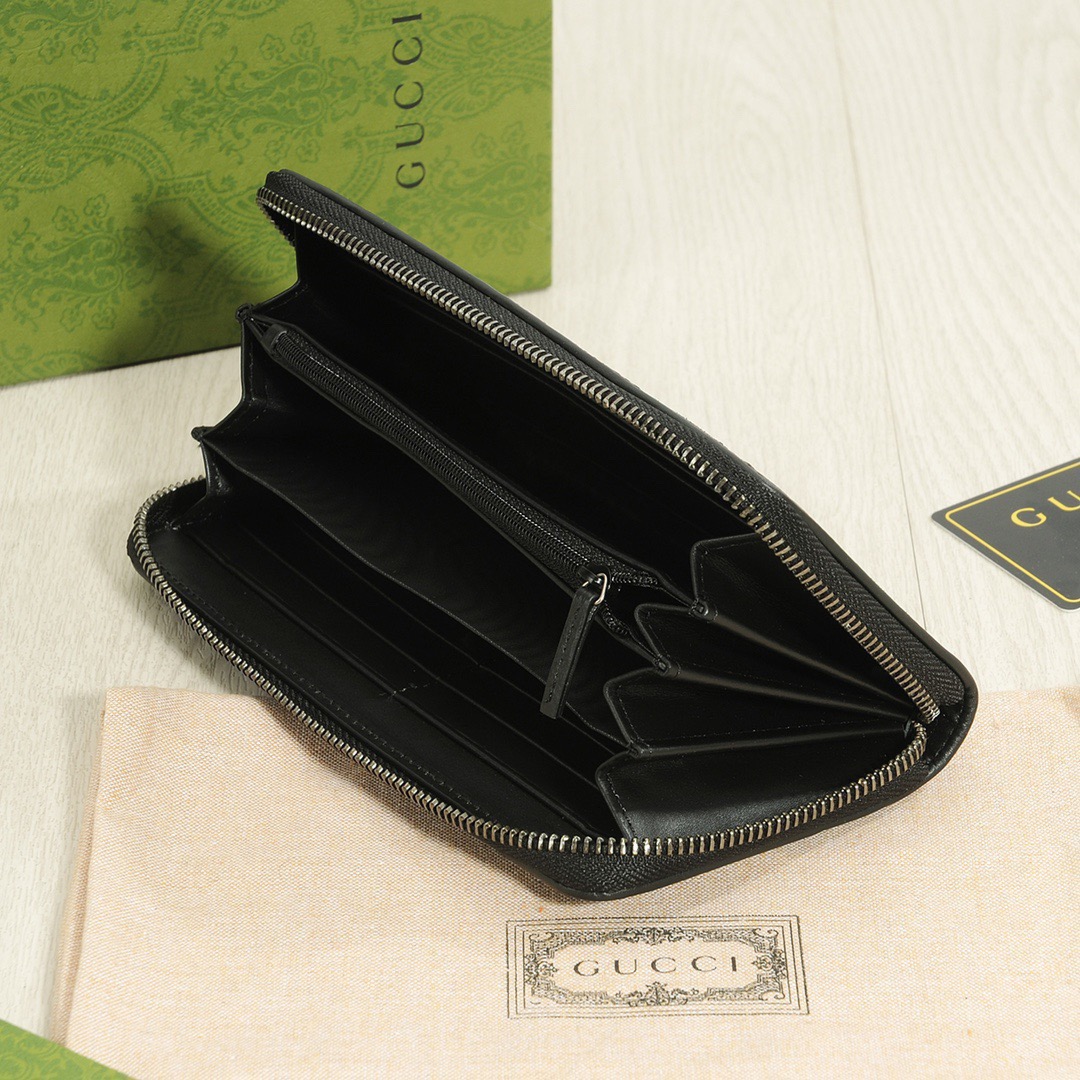 GUCCI グッチ 長財布 ウォレット レザー 本革 ブラック - 画像 8
