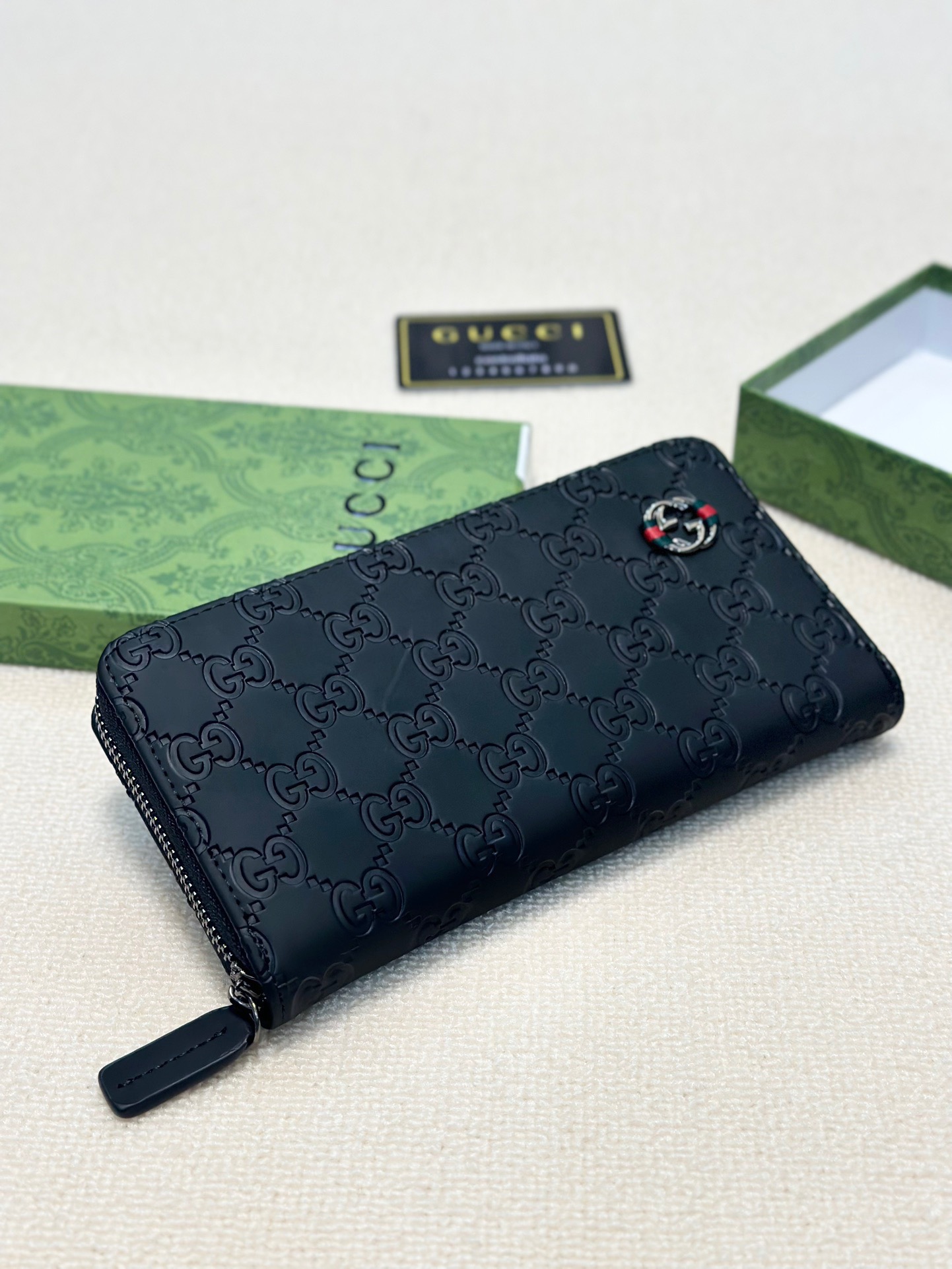 GUCCI グッチ コインケース ロングウォレット 黒 本革仕様 20x10cm - 画像 7