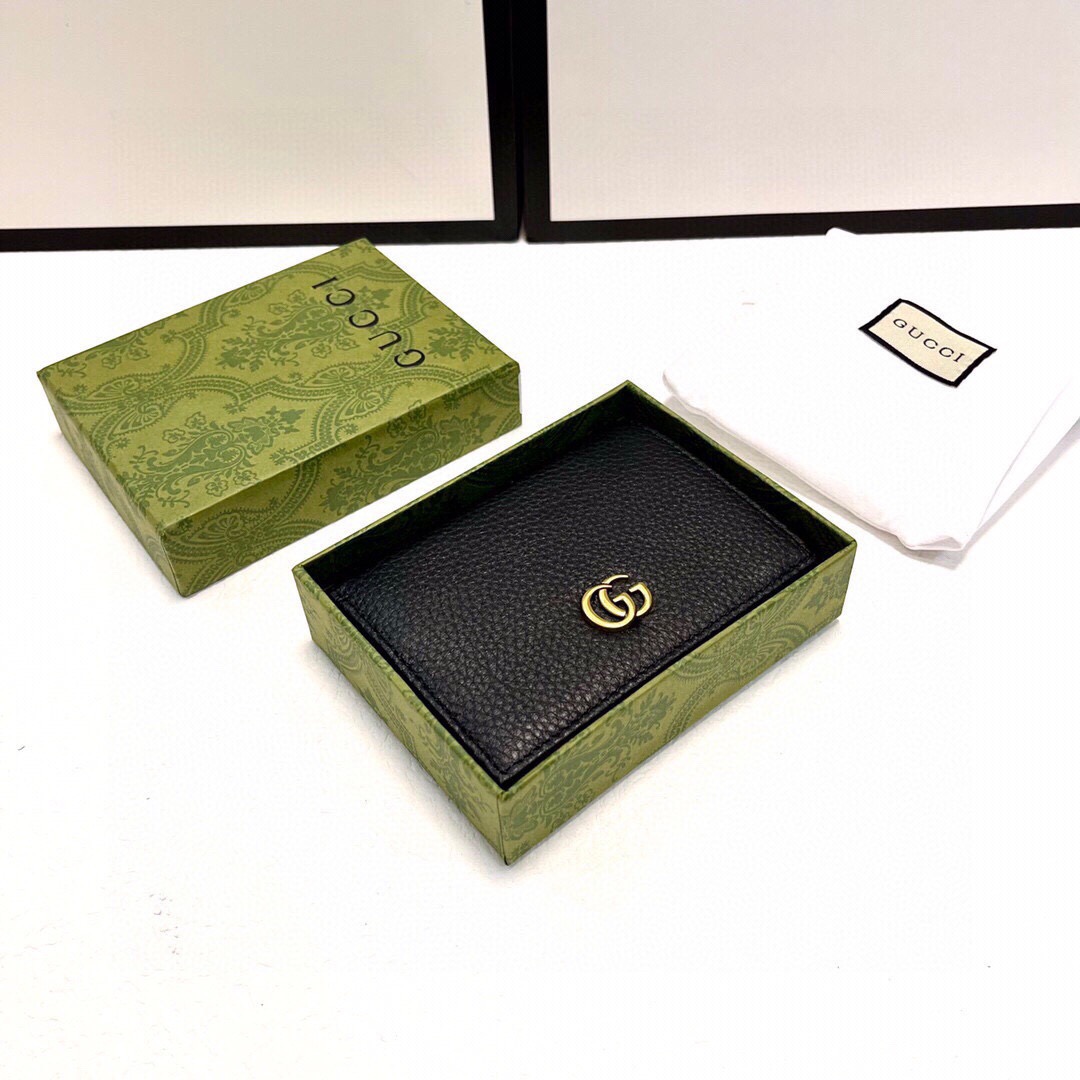 GUCCI グッチ 折り財布 本革仕様 マルチカードケース ファスナー 黒