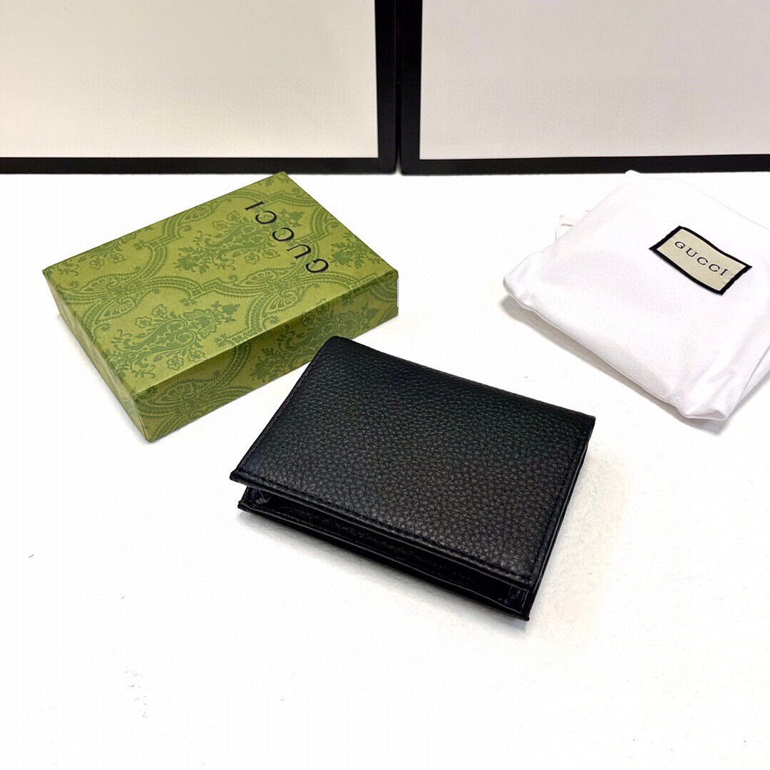 GUCCI グッチ 折り財布 本革仕様 マルチカードケース ファスナー 黒 - 画像 3