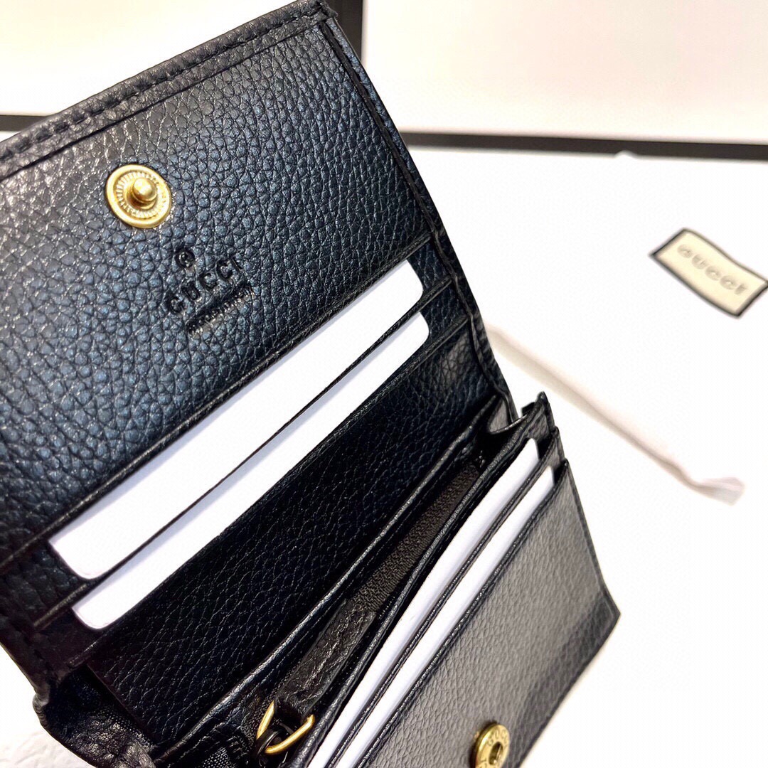 GUCCI グッチ 折り財布 本革仕様 マルチカードケース ファスナー 黒 - 画像 9