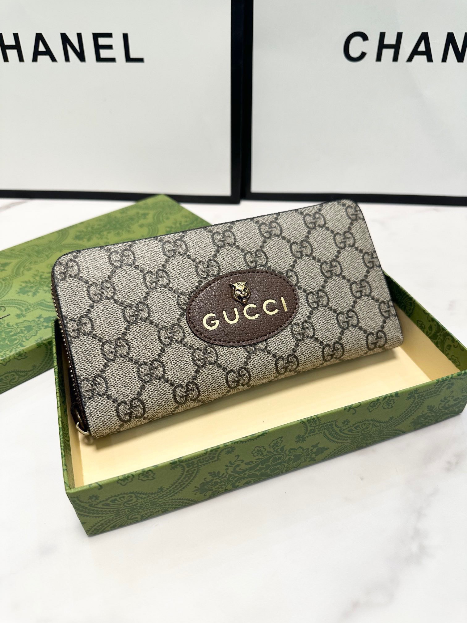 GUCCI グッチ グッチ メンズ スタンダード ワンジッパー長財布 黒
