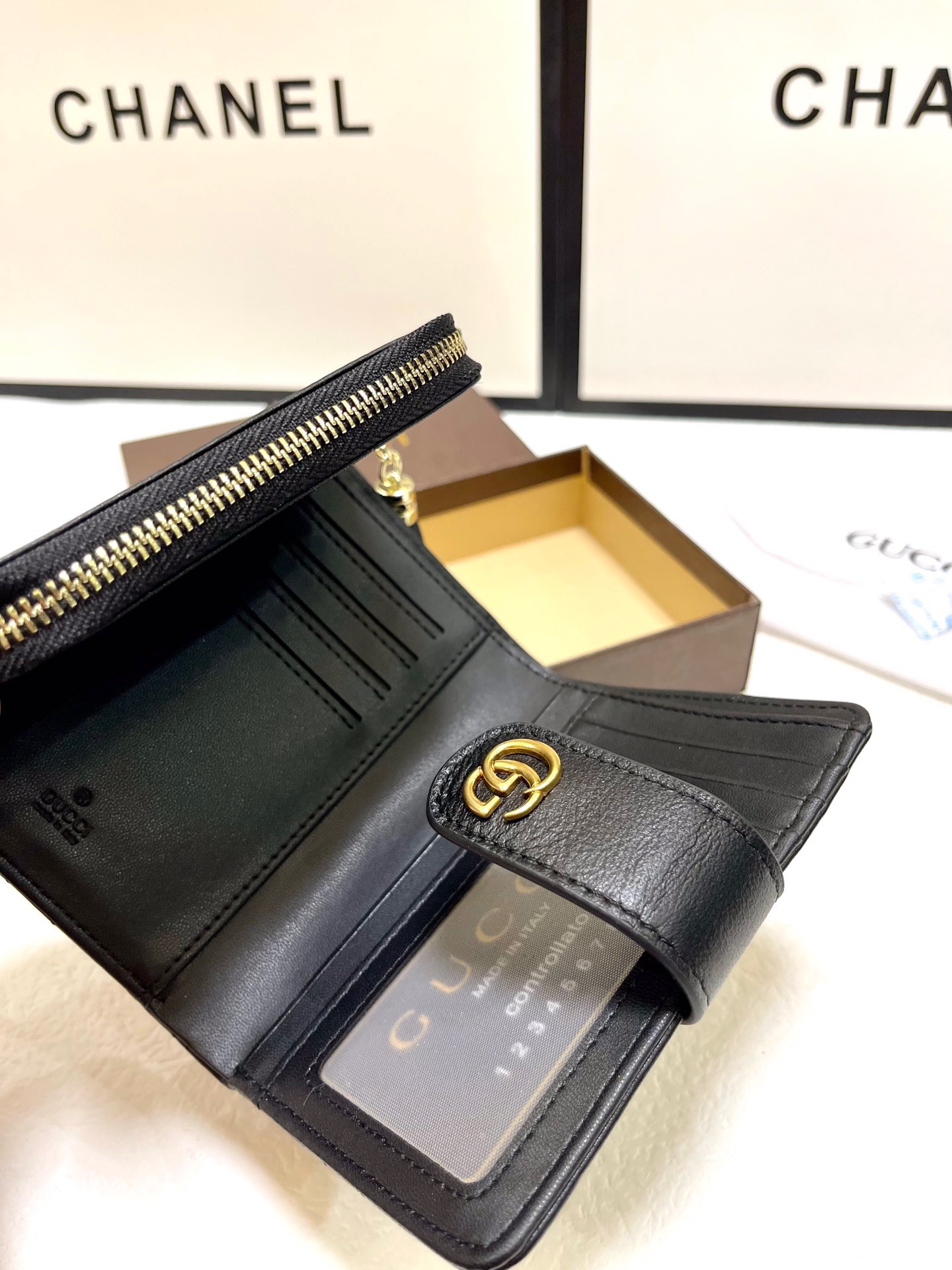 GUCCI グッチ 三つ折り財布 コンパクト 黒 - 画像 8