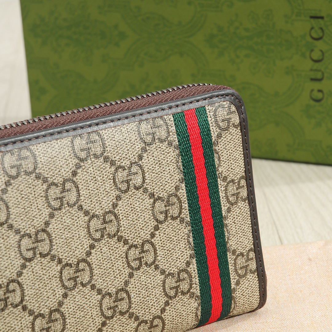 GUCCI グッチ 長財布 リュック デュアルフォルダーファスナー 本革仕様 ブラウン ブラック - 画像 5