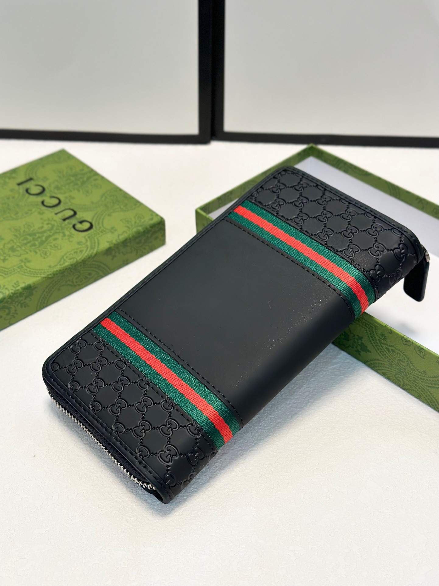 GUCCI グッチ 長財布 ロングウォレット 黒 レザーポーチ 20x10cm - 画像 7