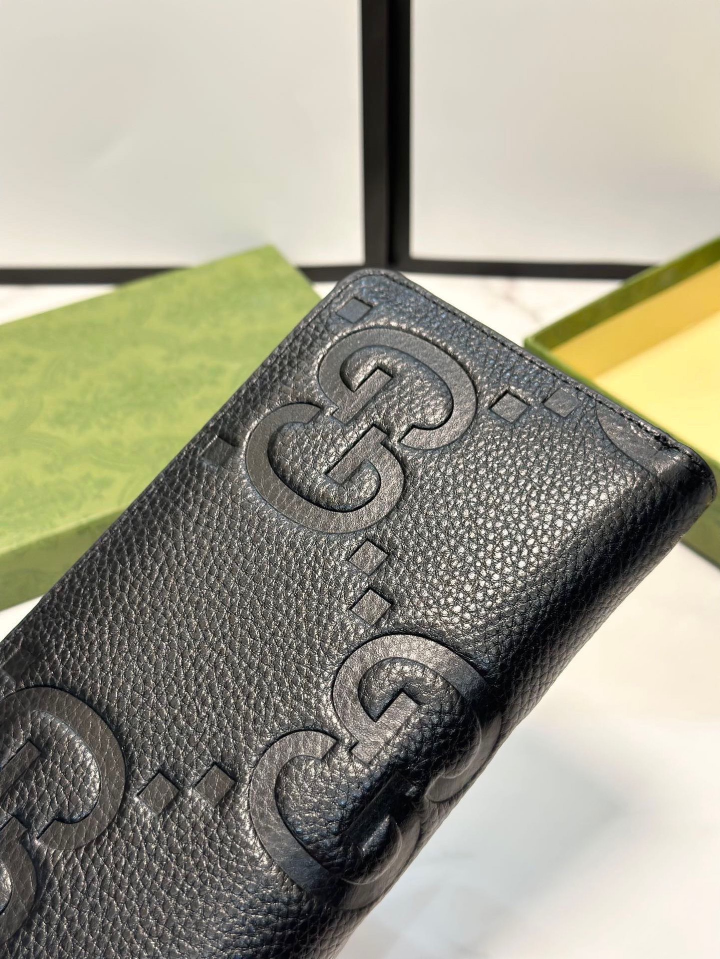 Gucci グッチ ロングウォレット ファスナー 黒 19x10cm - 画像 5